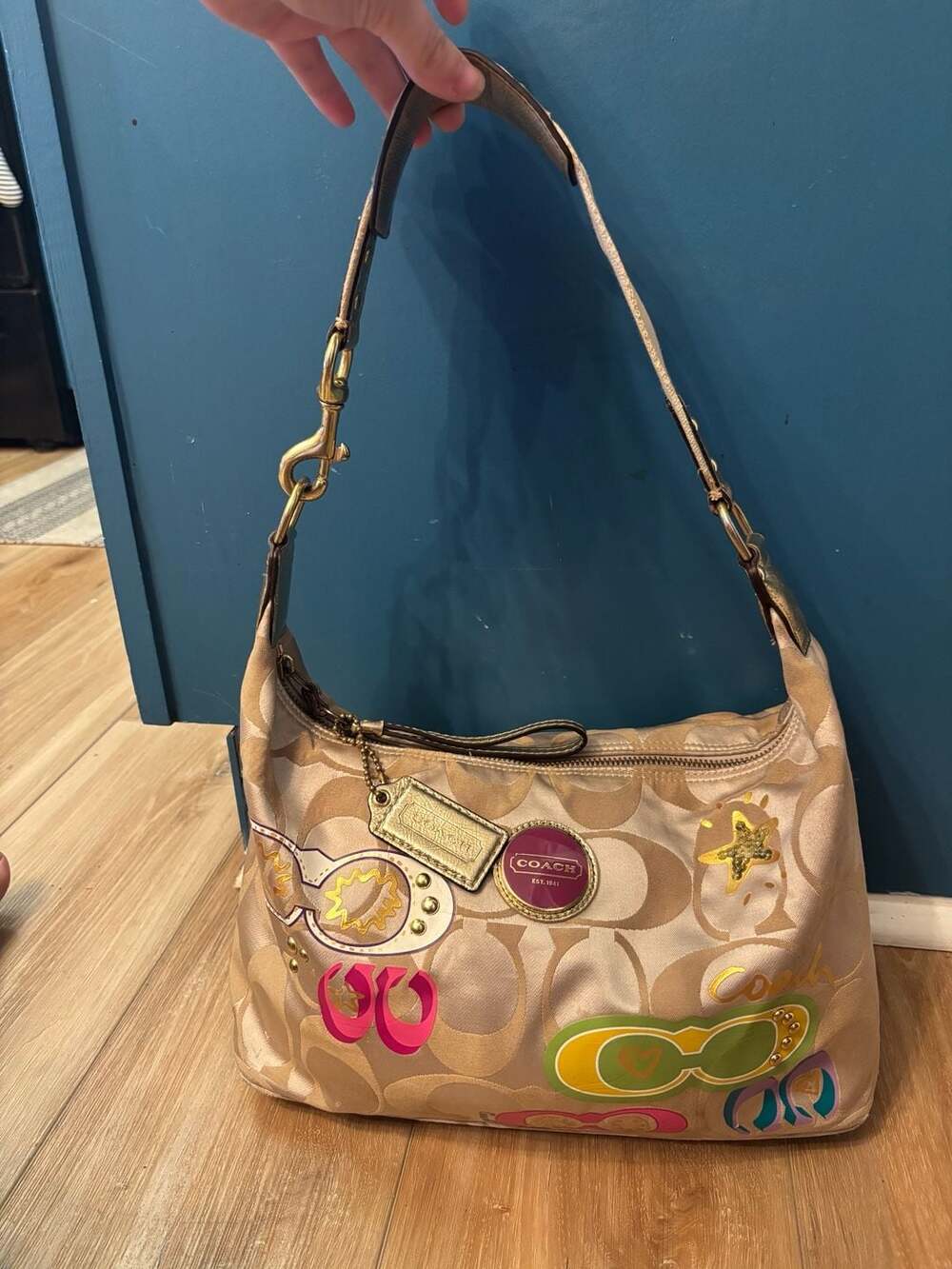 2011 Coach Poppy Applique Multi-Color Hobo Bag F17586